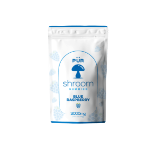PUR Blue Raspberry psilocybin gummy pouch